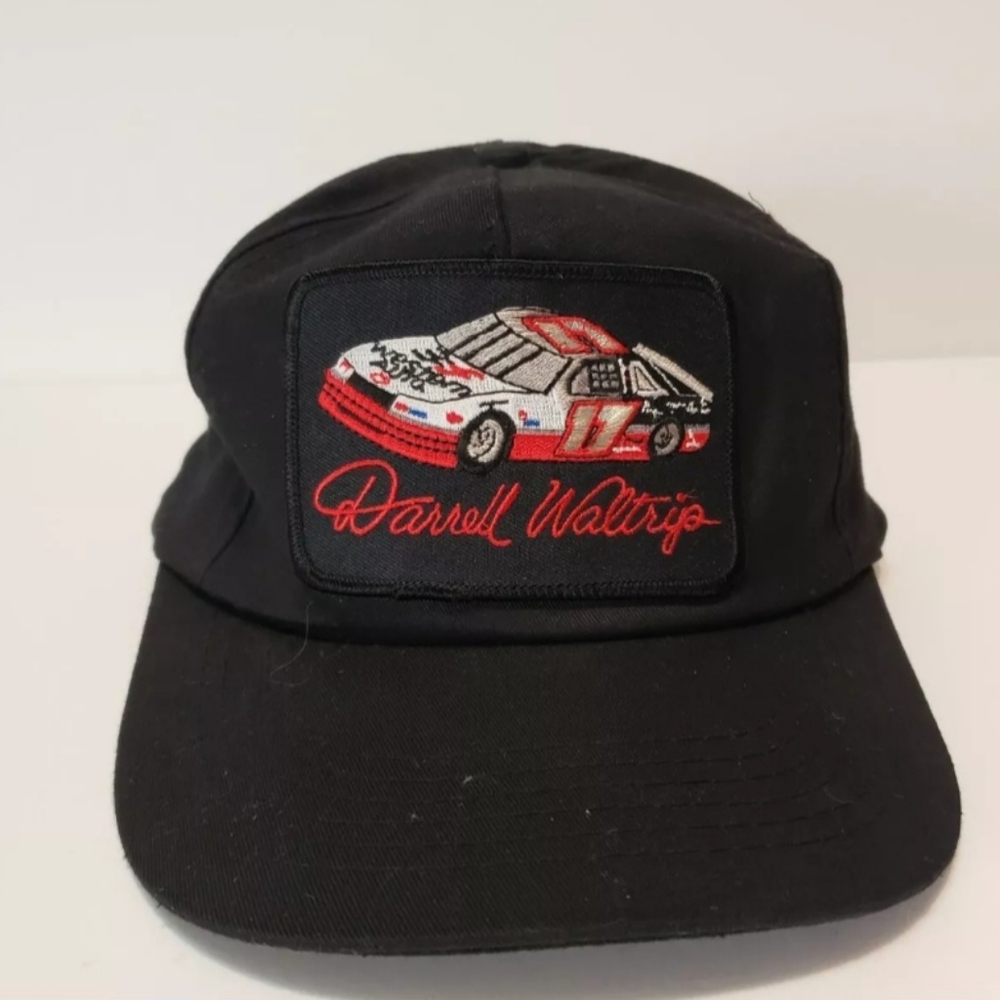 Vintage Darrell Waltrip Snapback Hat With Patch Black Adjustable Unbranded